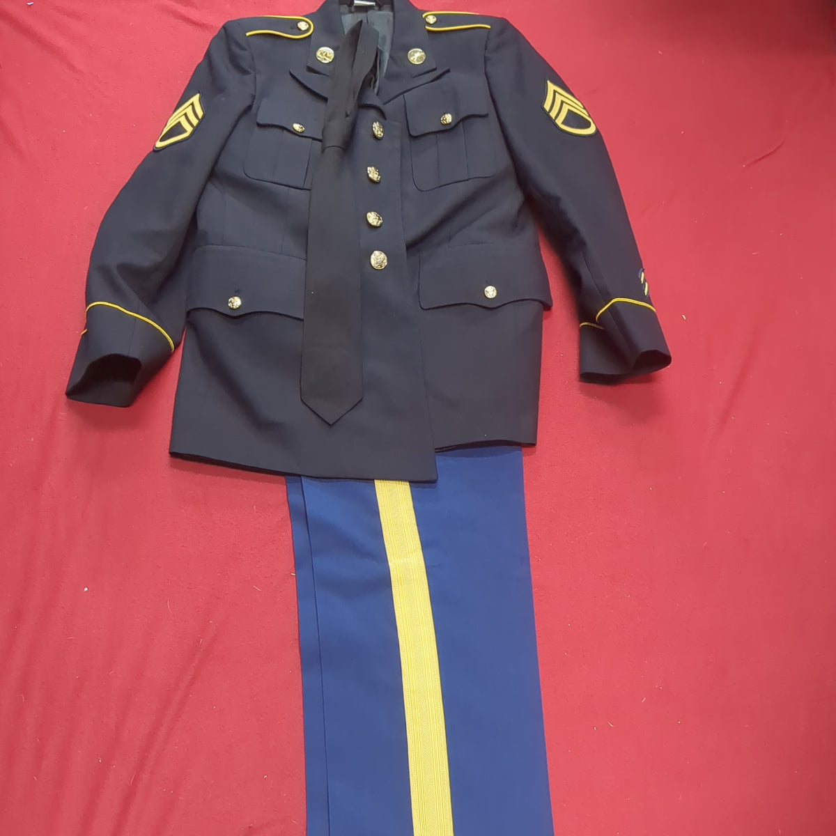 US Army ASU Men's 33S Top / 30S C Bottoms Enlisted Set Dress Blue Go