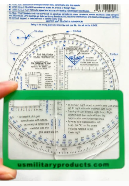 Military Protractor for Land Navigation