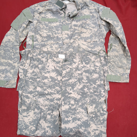 Set of Large Long US Army ACU Uniform Top Pants UCP Digital Used (acu5-FEB81)