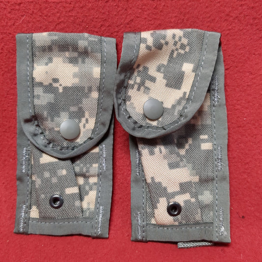 LOT of 2 US Army Single Hold 9mm Magazine Pouch UCP ACU Molle II Good Condition (ACU-APR389)