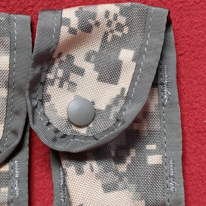 LOT of 2 US Army Single Hold 9mm Magazine Pouch UCP ACU Molle II Good Condition (ACU-APR389)