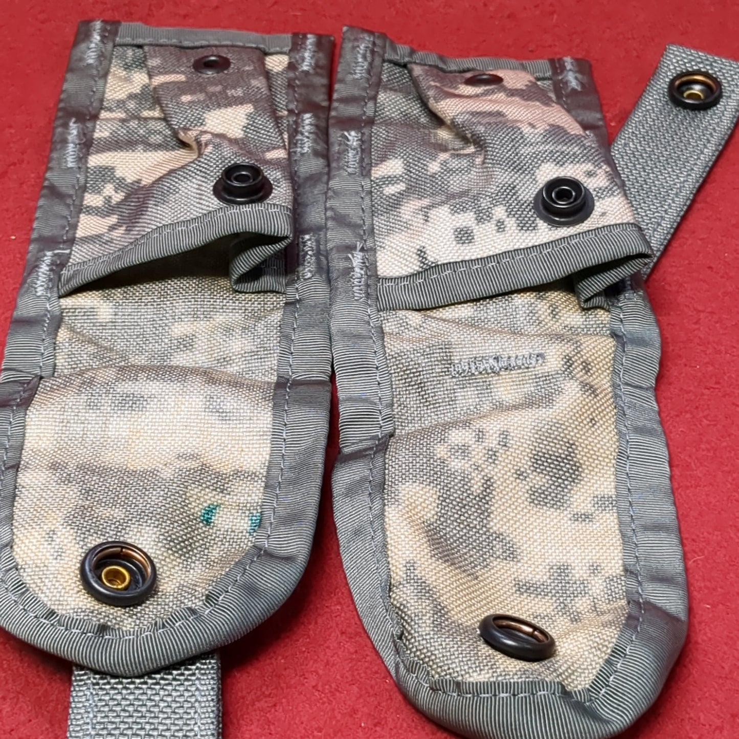 LOT of 2 US Army Single Hold 9mm Magazine Pouch UCP ACU Molle II Good Condition (ACU-APR389)