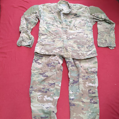 SET of US Army MEDIUM REGULAR Top/M Short Pants Multicam OCP Uniform FRAC Top Pants Used (fc06-APR457)