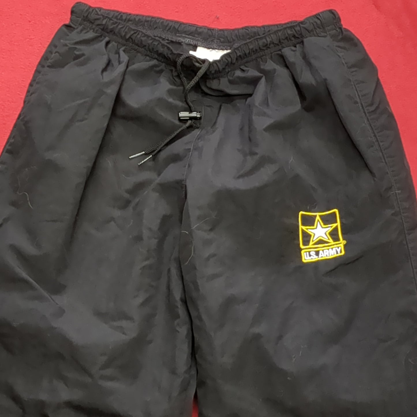 US Army Black Gold Pants Cold Weather APFU PT Uniform Medium Long Excellent Condition (fb07-APR468)