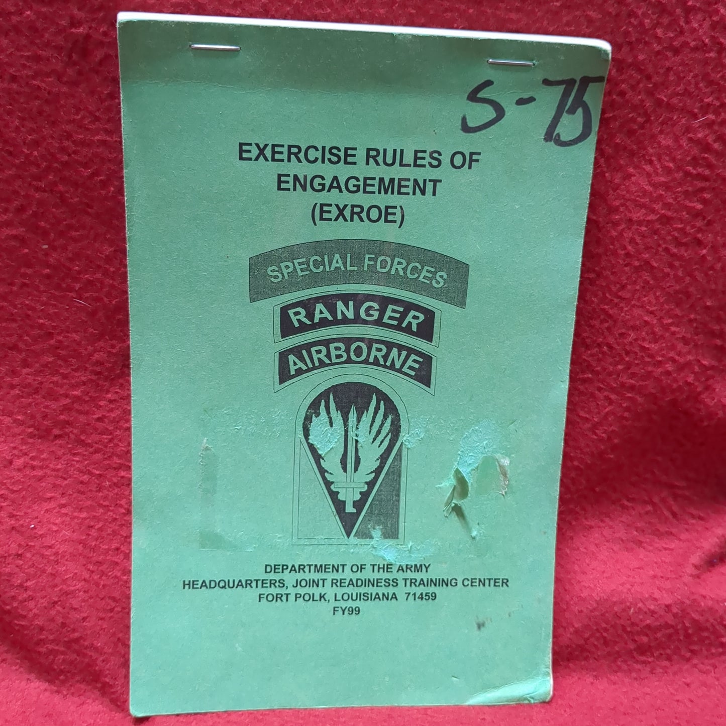 BOOK: '99 Exercise Rules of Engagement EXROE Special Forces Ranger Airborne (10s-MAY140)