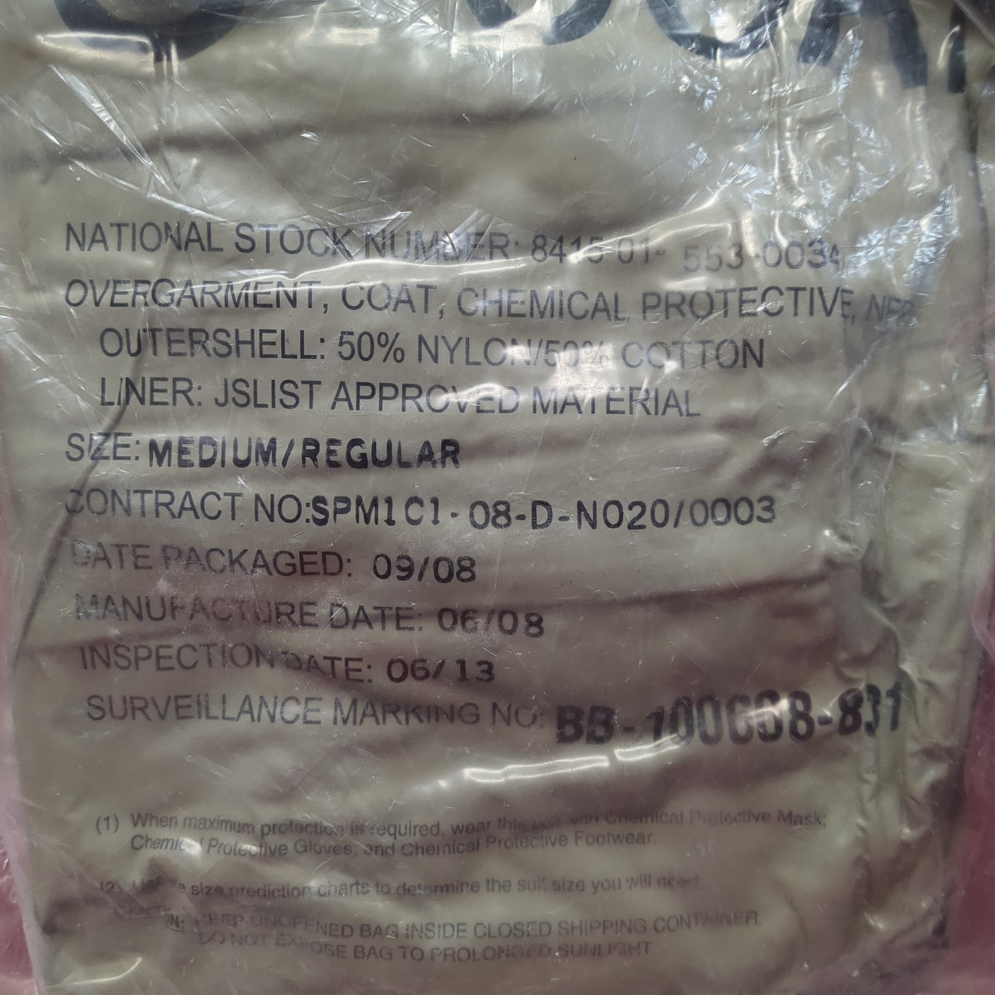 NOS US Army UCP Medium/Regular CBRN Chemical Protective Coat8415-01-553-0034  (CBRN2 ac02-MAY210)