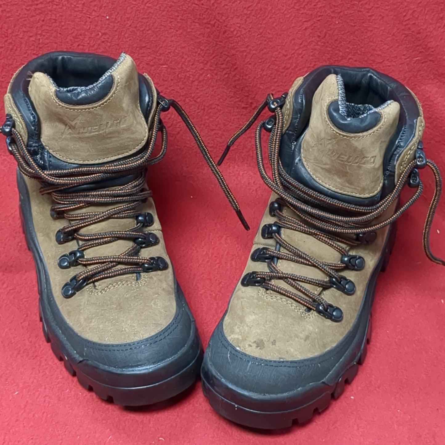 Wellco Brown Military Hiking Combat Boots size 4.5W (cb2-MAY283)