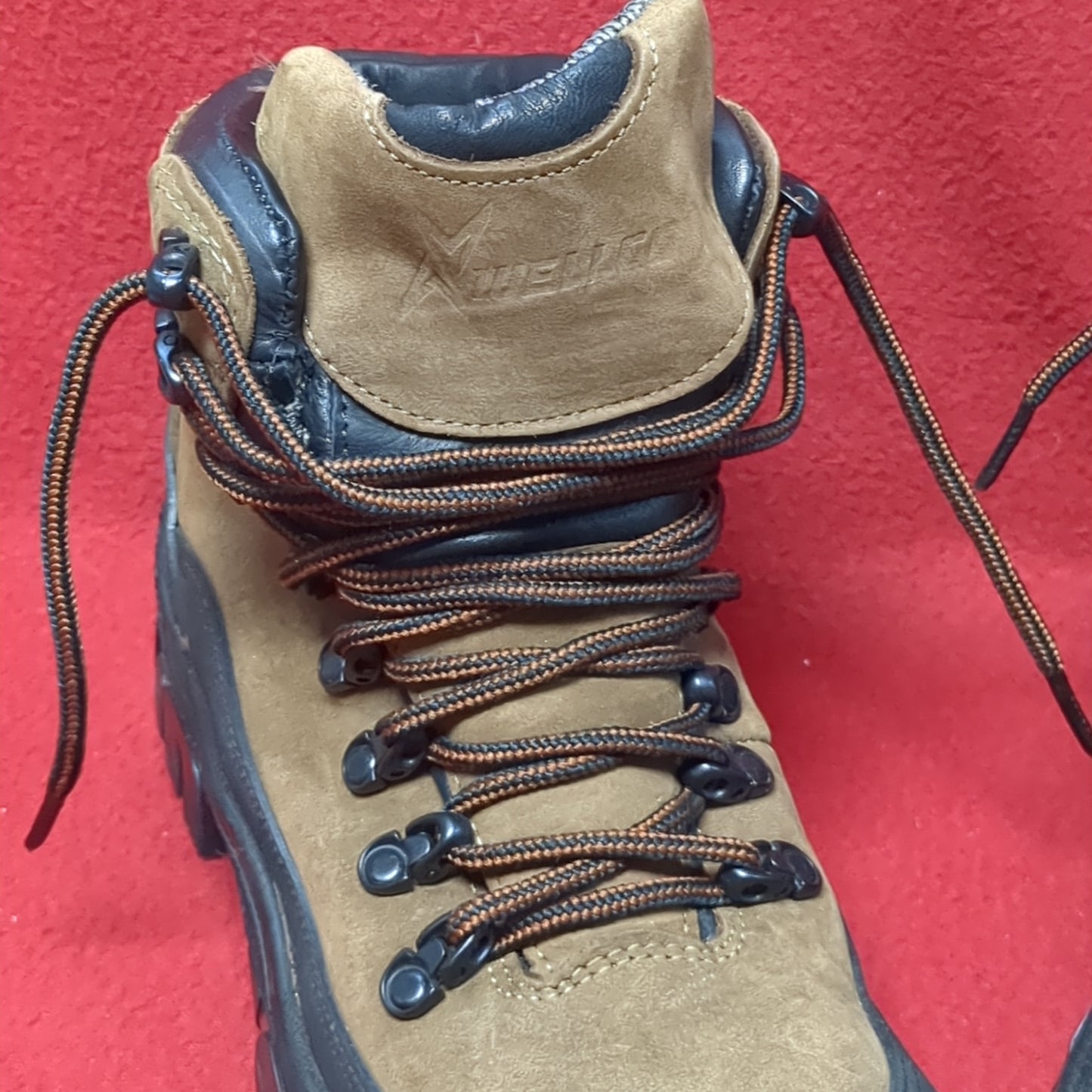 Wellco Brown Military Hiking Combat Boots size 4.5W (cb2-MAY283)