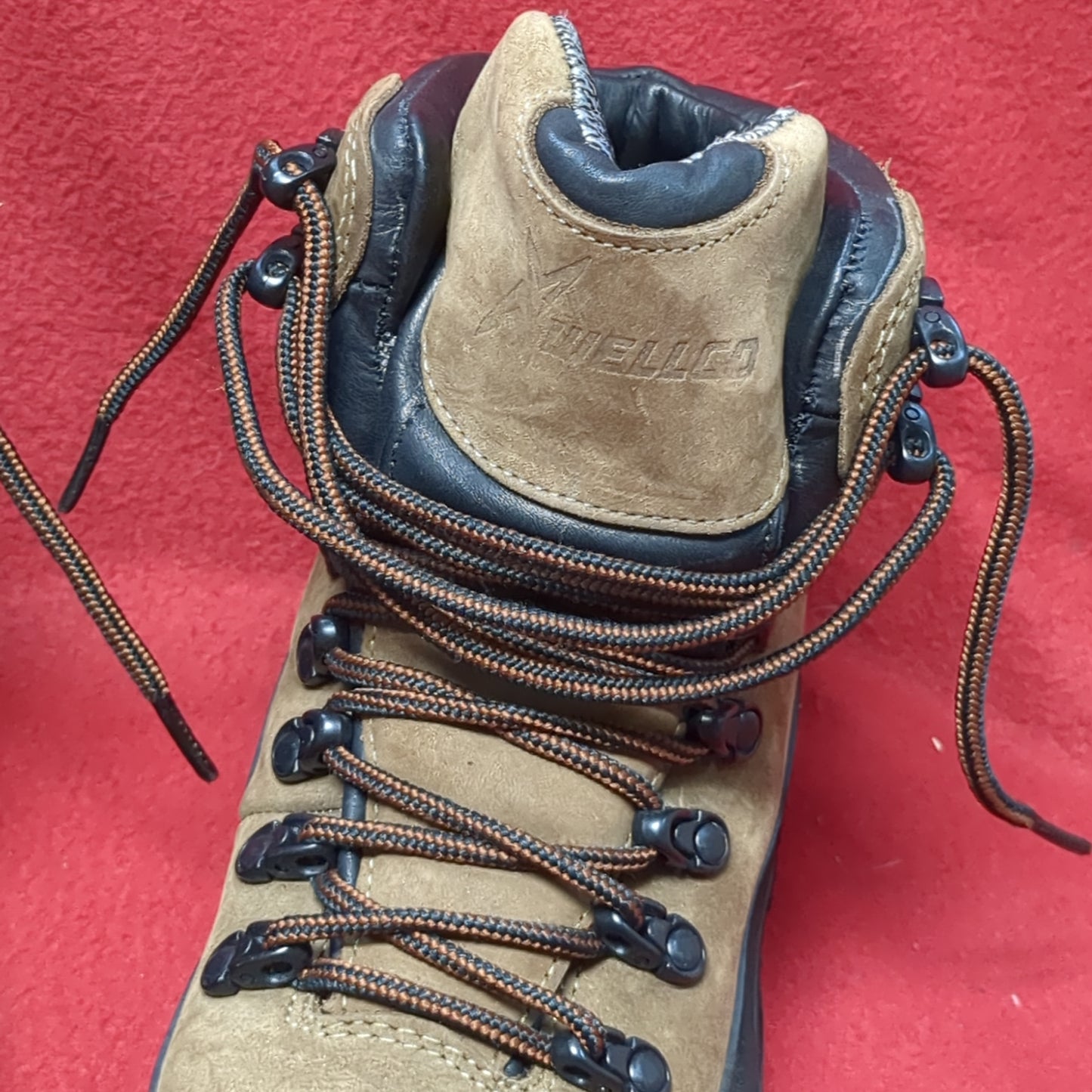 Wellco Brown Military Hiking Combat Boots size 4.5W (cb2-MAY283)