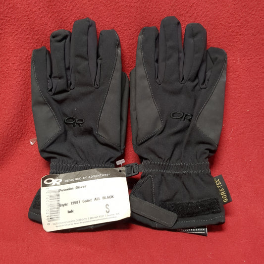 NWT Outdoor Research Gore-Tex Intermediate Poseidon Small Black Gloves (43CR- cb4-JUN63)