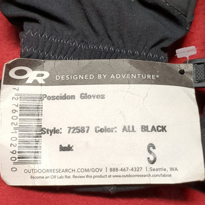 NWT Outdoor Research Gore-Tex Intermediate Poseidon Small Black Gloves (43CR- cb4-JUN63)