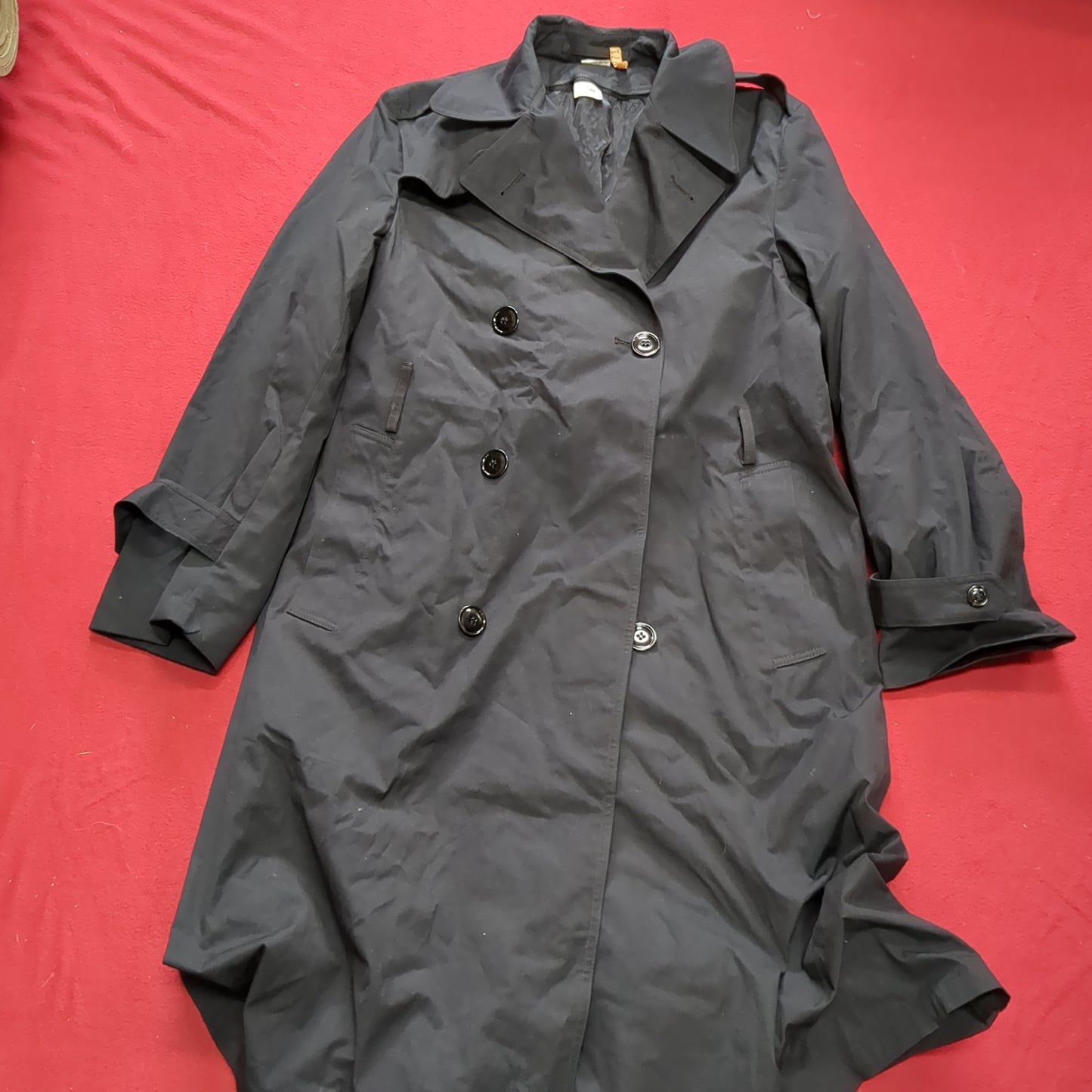 US Army 38 Regular Black All-Weather Overcoat Dress Uniform Good Condition (24G JN-JUN82)