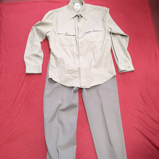 US Army Flying Cross Khaki Long Sleeve Enlisted Shirt and Creighton Pants Excellent Condition (DG2- ea02-JUL94)