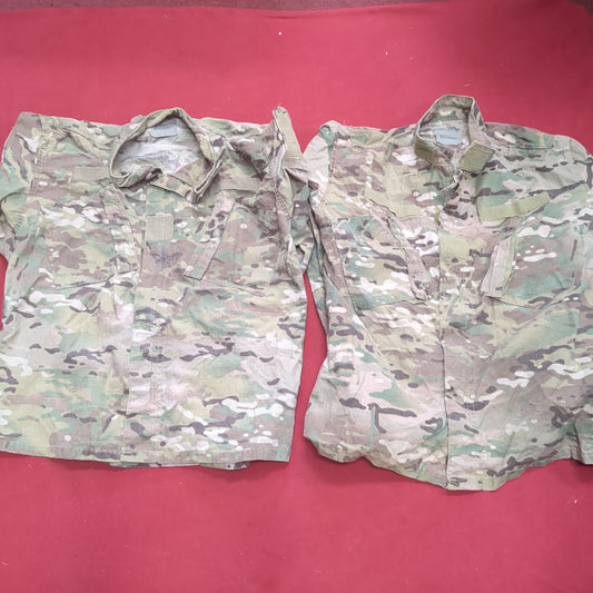 *Lot of Two* US Army Medium Short Multicam Flame Resistant Frac Uniform Top Shirt Used (OCP9- ea05-JUL106)