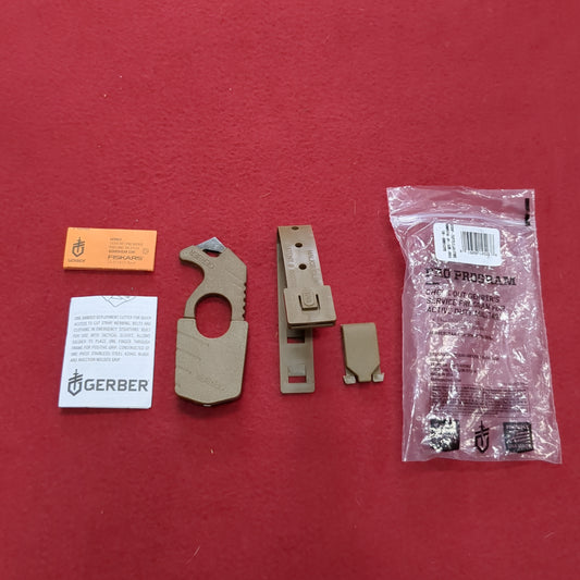 NOS Gerber Rescue Hook Seatbelt Strap Cutter Glass Breaker Case Malice Belt Clip (ifak2 ac08-GUA122)