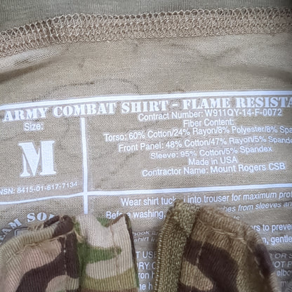 US Army Medium 1/4 Quarter Zip Type 2 Combat OCP Multicam FRAC Top Shirt (cso- fa10-JUL218)