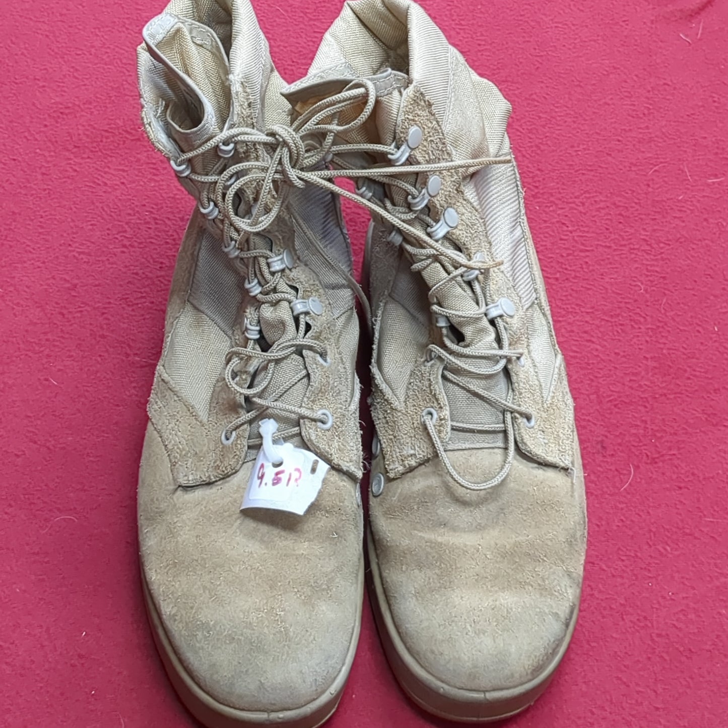 US Army 9.5 R Standard Issue Hot Weather Combat Boots Coyote 499 Tan (cb01-JUL233)