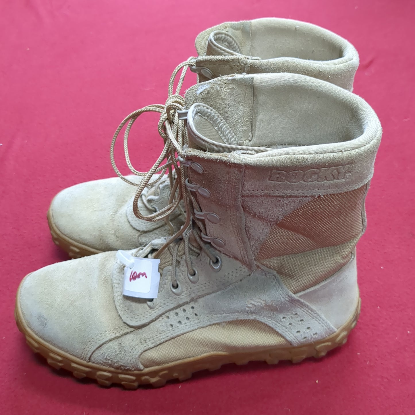 US Army 10 M Rocky SV2 - Special Operations Hot Weather Combat Boots Coyote Tan (cb01-JUL234)