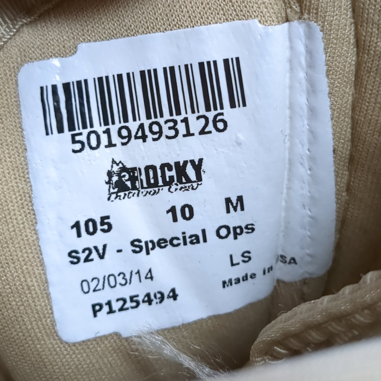 US Army 10 M Rocky SV2 - Special Operations Hot Weather Combat Boots Coyote Tan (cb01-JUL234)