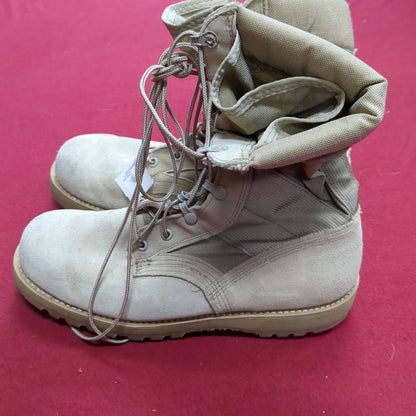 US Army 9.5R Standard Issue Vibram Hot Weather Combat Boots Coyote 499 Tan (cb01-JUL235)