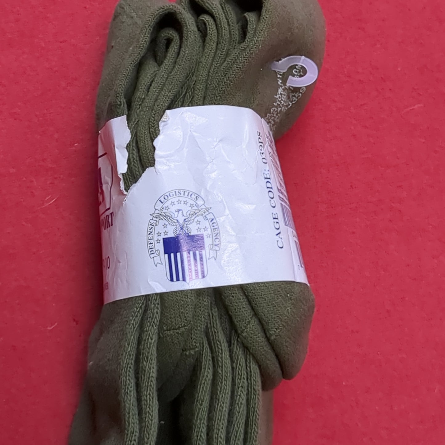 NOS US Army DLA Green Cotton Socks Size Small 9-10 (cw- ea04-JUL345)