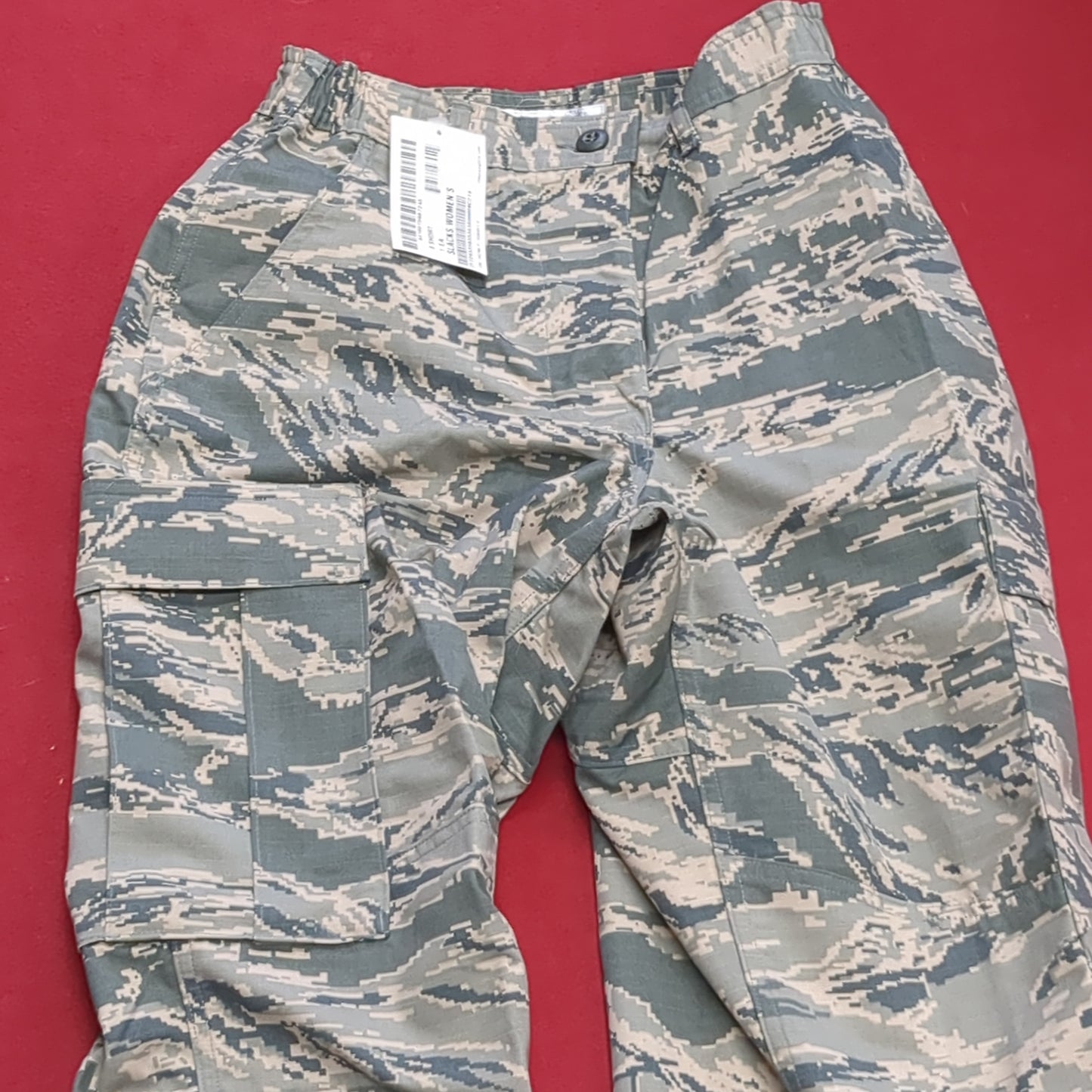 US Army Female 8 Short Green Digital Combat Uniform Pants Air Force Good Condition (fb15-JUL352)