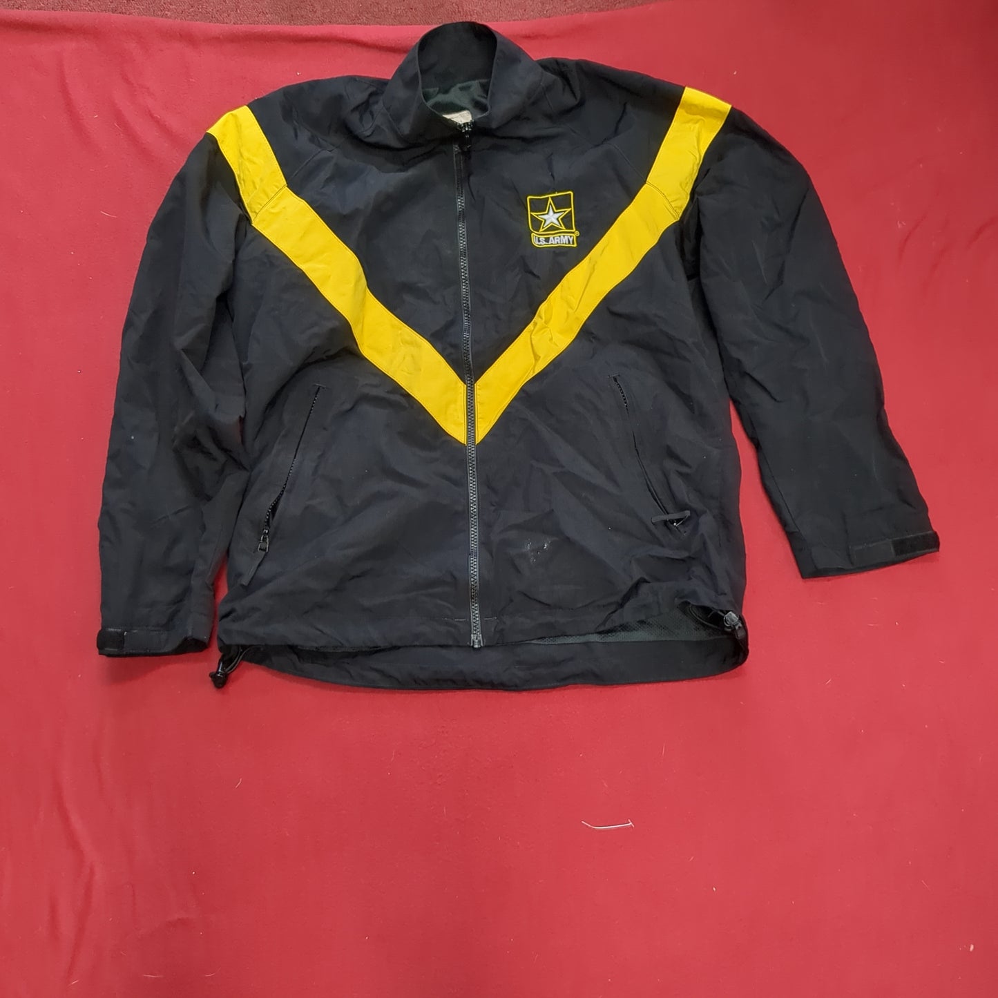 US Army Small Regular PT Jacket Black Gold APFU Uniform Excellent Condition (fb13-JUL362)