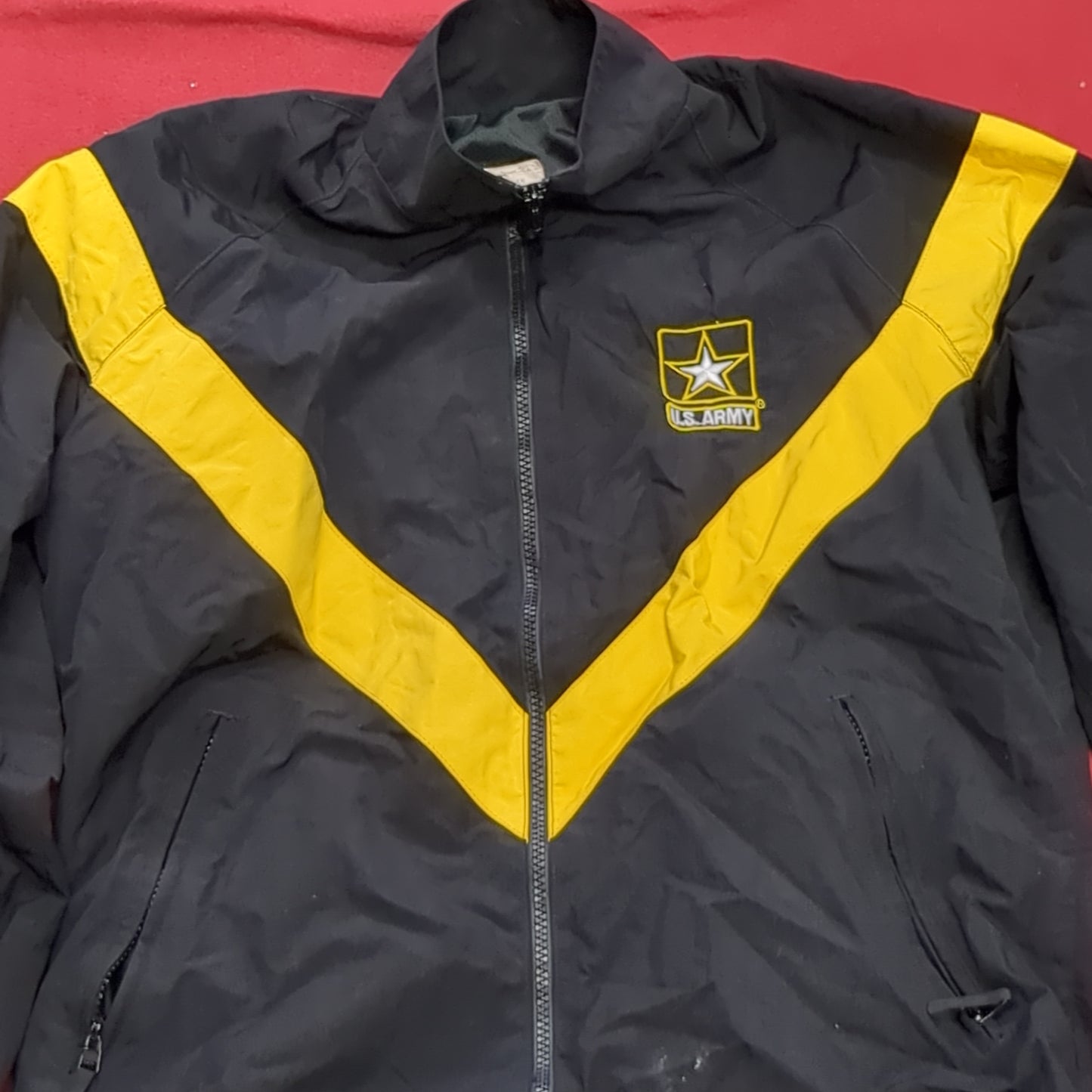 US Army Small Regular PT Jacket Black Gold APFU Uniform Excellent Condition (fb13-JUL362)