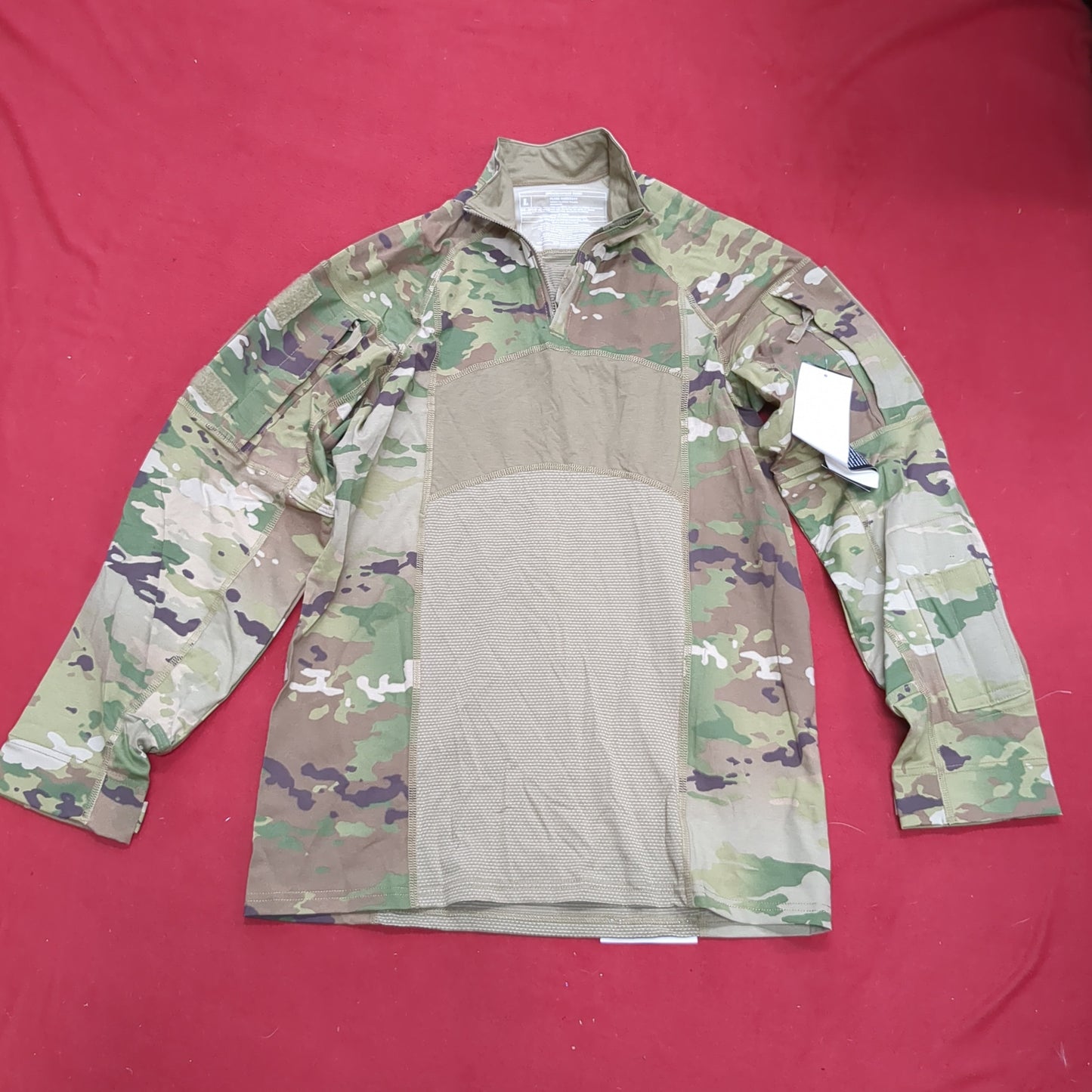 NWT us army large 1/4 quarter zip type 2 combat ocp multicam frac top shirt (fa09-enu95)