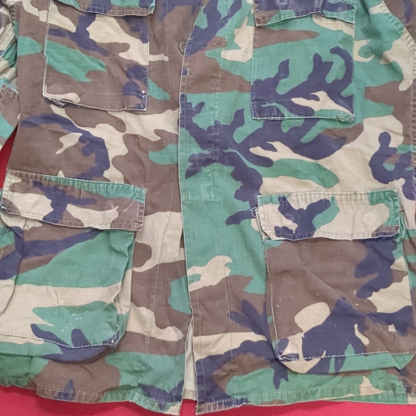 US Army JROTC Woodland Camo Blouse Size Small Long (aa09-101)