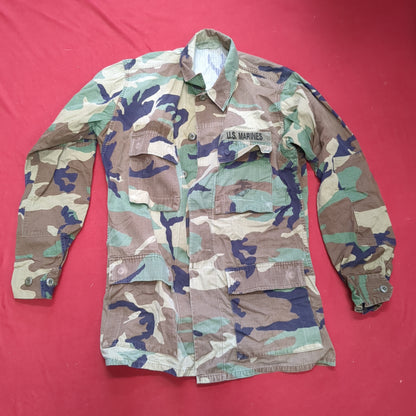 USMC Woodland Camo Blouse Size Small Long (aa09-102)