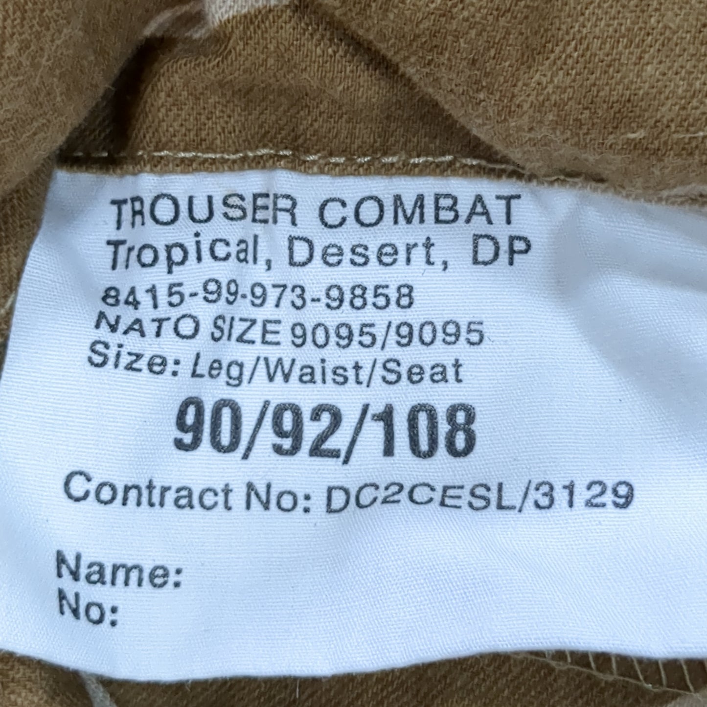 British Tropical Desert DP Combat 90/92/108 Pants Trouser (aa14-13)