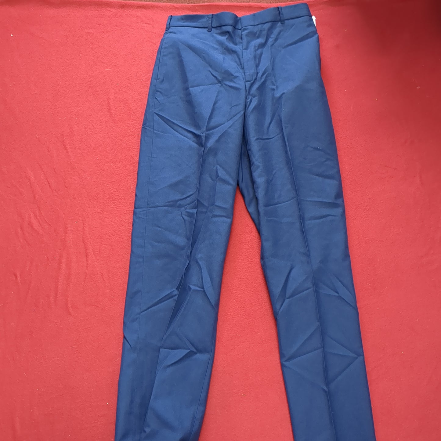 US Army ASU 32 Regular Enlisted Unhemmed Unstriped Pants Trouser Dress Blue (31a189)