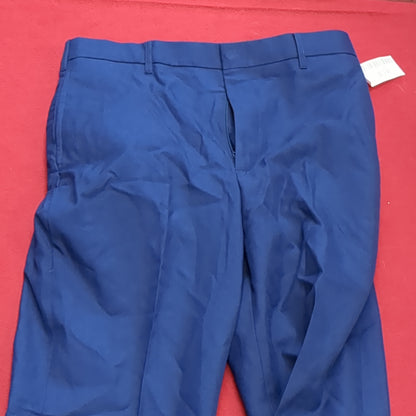 NWT US Army ASU 34 Regular Enlisted Unhemmed Unstriped Pants Trouser Dress Blue (aa14-11)