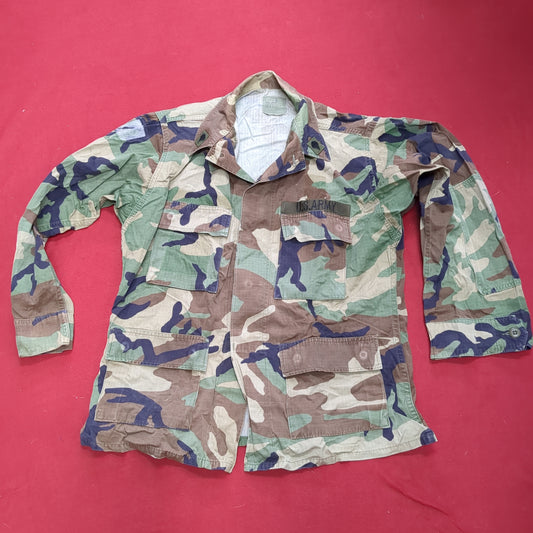 US Army Woodland Camo Hot Weather Coat Size Medium Short (aa14-25)