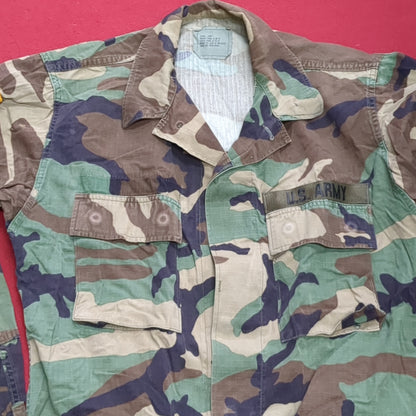 US Army Woodland Camo Hot Weather Coat Size Small Long (aa14-21)