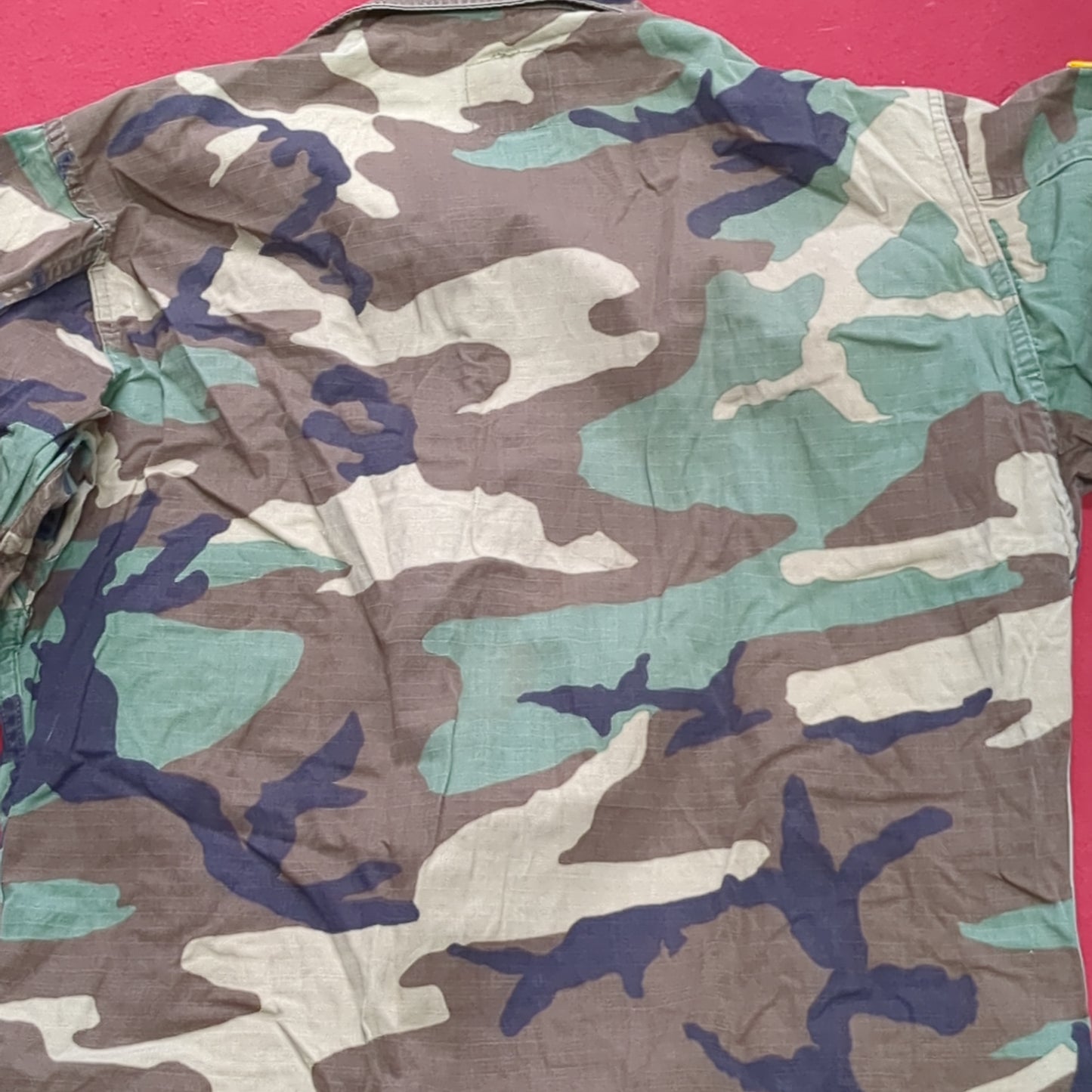 US Army Woodland Camo Hot Weather Coat Size Small Long (aa14-21)