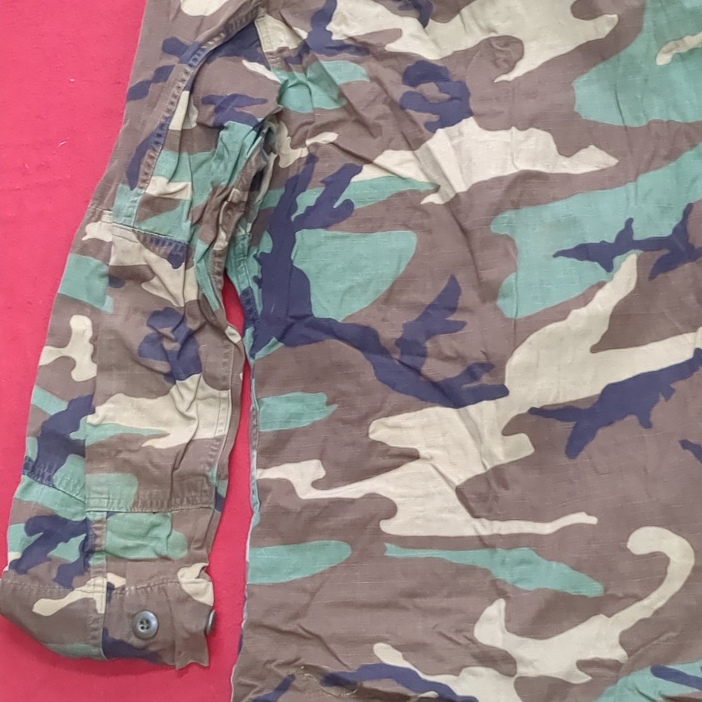 US Army Woodland Camo Hot Weather Coat Size Small Long (aa14-21)