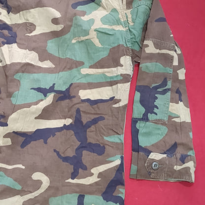 US Army Woodland Camo Hot Weather Coat Size Small Long (aa14-21)