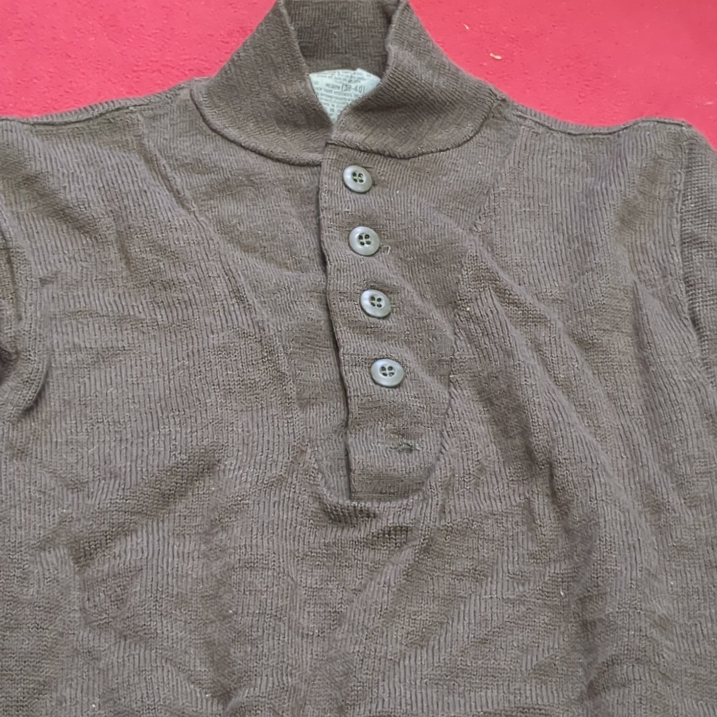 '89 Medium Man's OD Wool Sweater Vintage (j09 ab02-k)