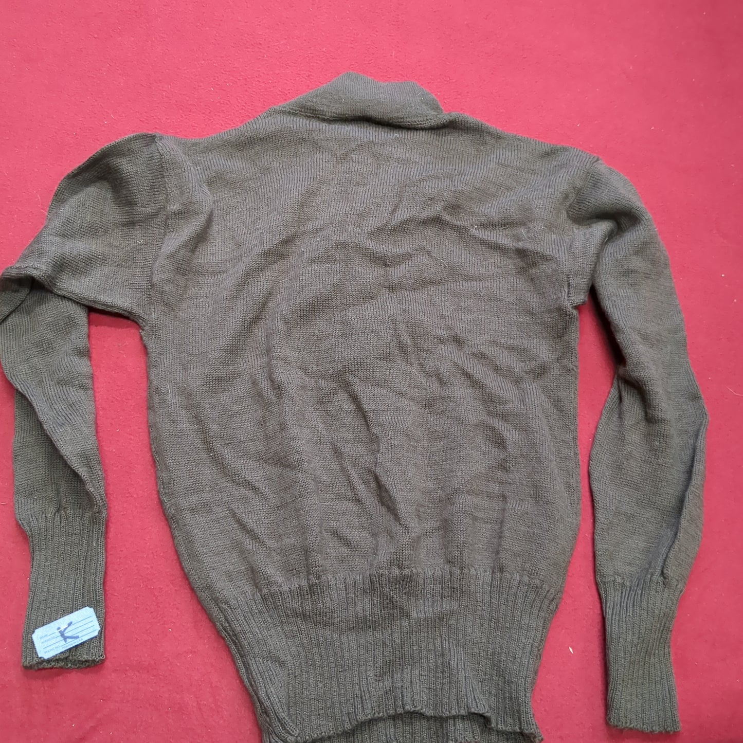 '89 Medium Man's OD Wool Sweater Vintage (j09 ab02-k)