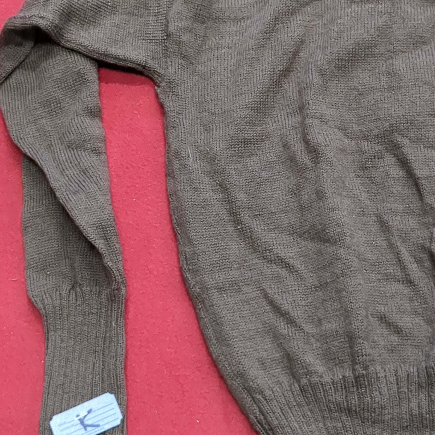 '89 Medium Man's OD Wool Sweater Vintage (j09 ab02-k)