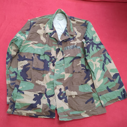 US Army Woodland Camo Temperate Coat Size Medium Short (aa01-21)