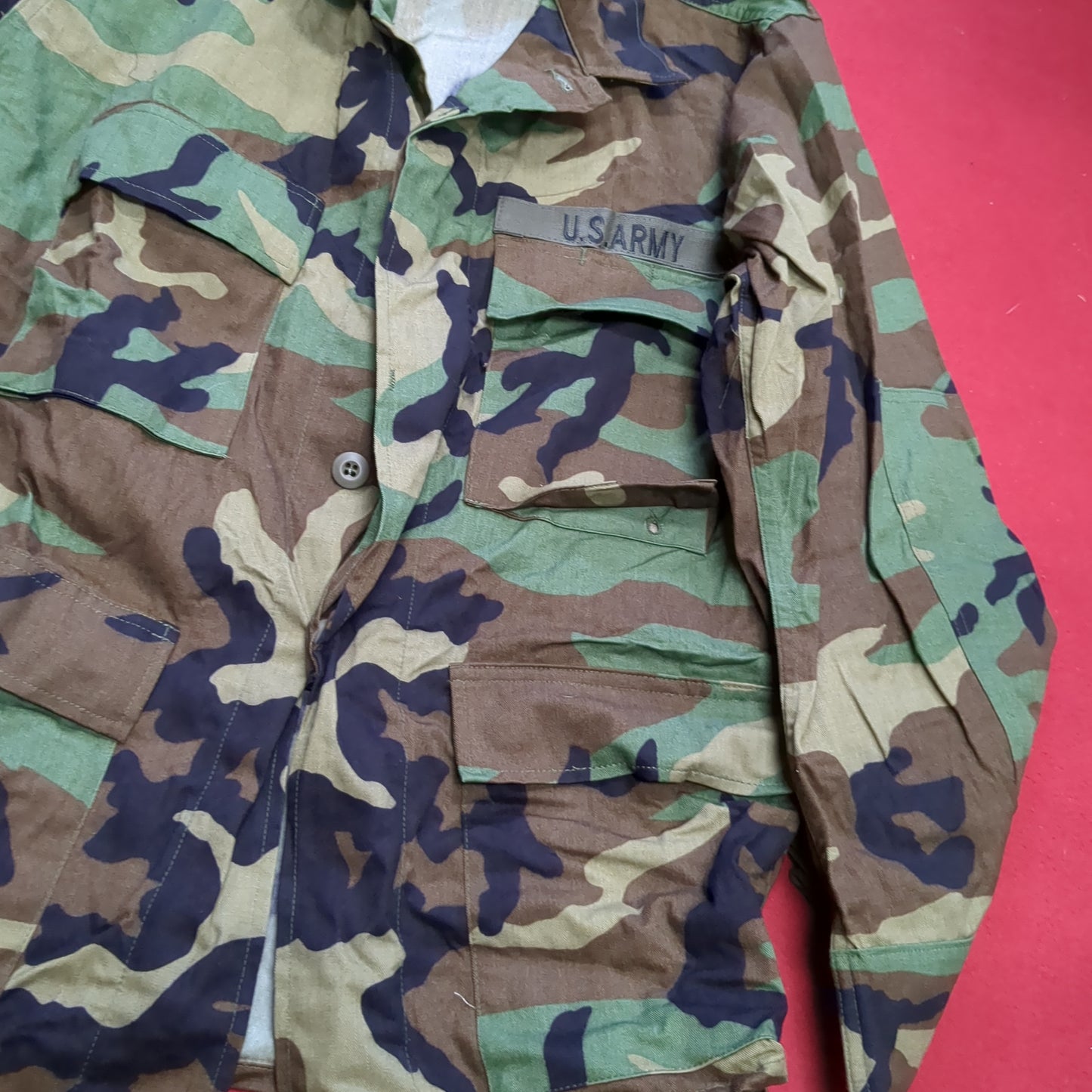 US Army Woodland Camo Combat Coat Size Medium Short (aa01-28)