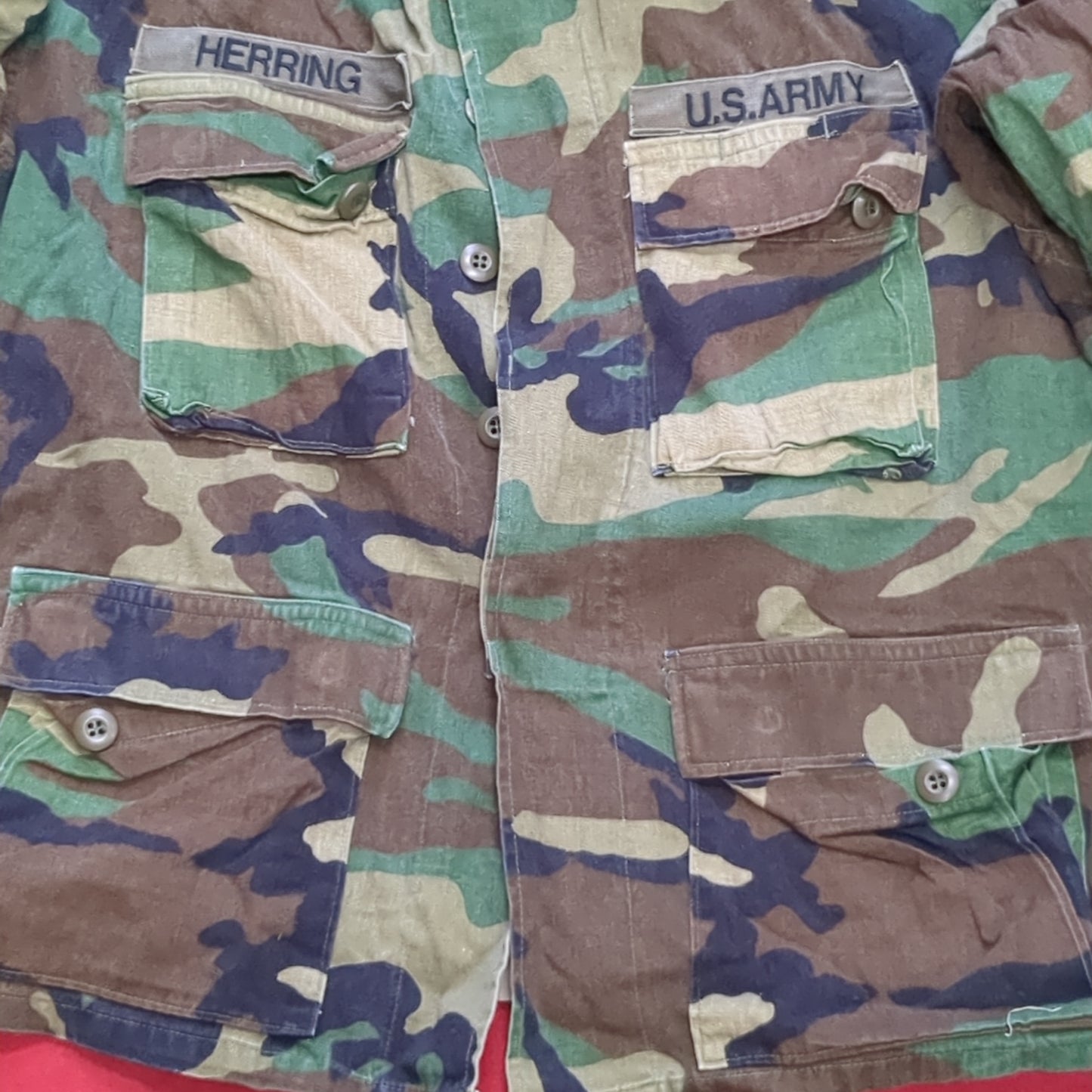 US Army Woodland Camo Combat Coat Size Medium Short (aa01-26)