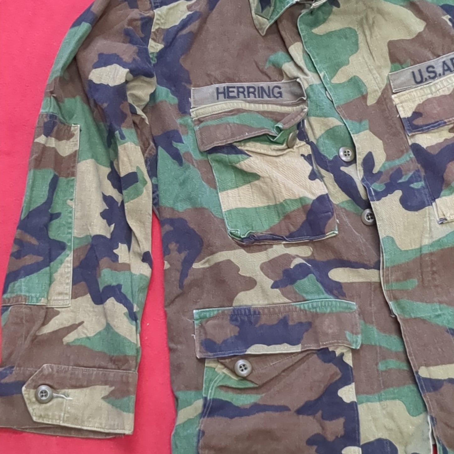 US Army Woodland Camo Combat Coat Size Medium Short (aa01-26)