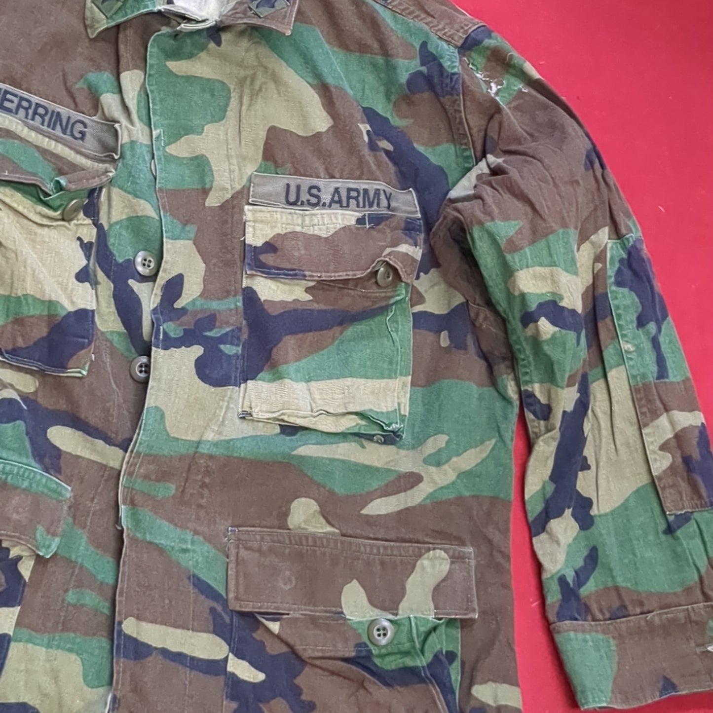 US Army Woodland Camo Combat Coat Size Medium Short (aa01-26)