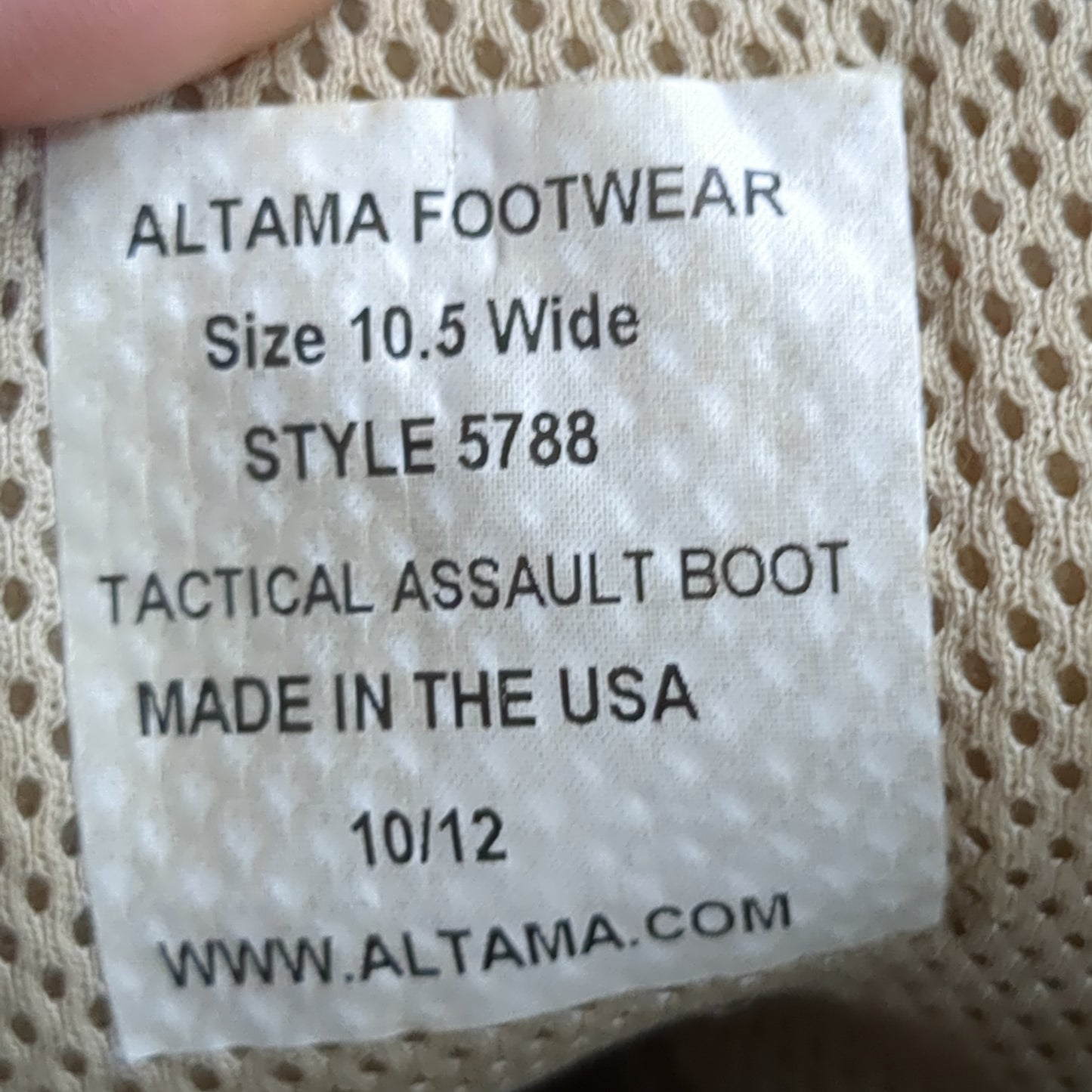 US Army 10.5 Wide Altama Tactical Assault Boots Coyote 499 Tan (hc08-AUG95)