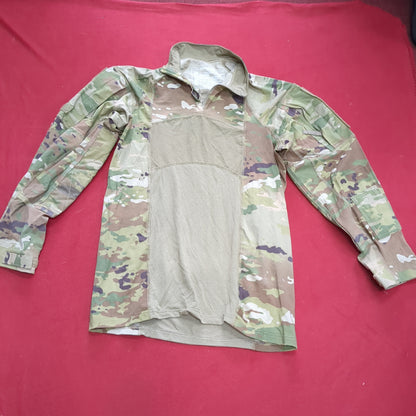 US Army Medium 1/4 Quarter Zip Type 2 Combat OCP Multicam FRAC Top Shirt excellent condition (fa09-enu69)