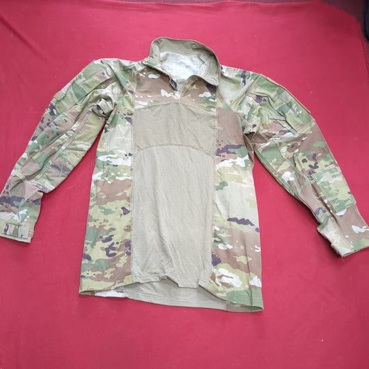 US Army Medium 1/4 Quarter Zip Type 2 Combat OCP Multicam FRAC Top Shirt excellent condition (fa09-enu69)